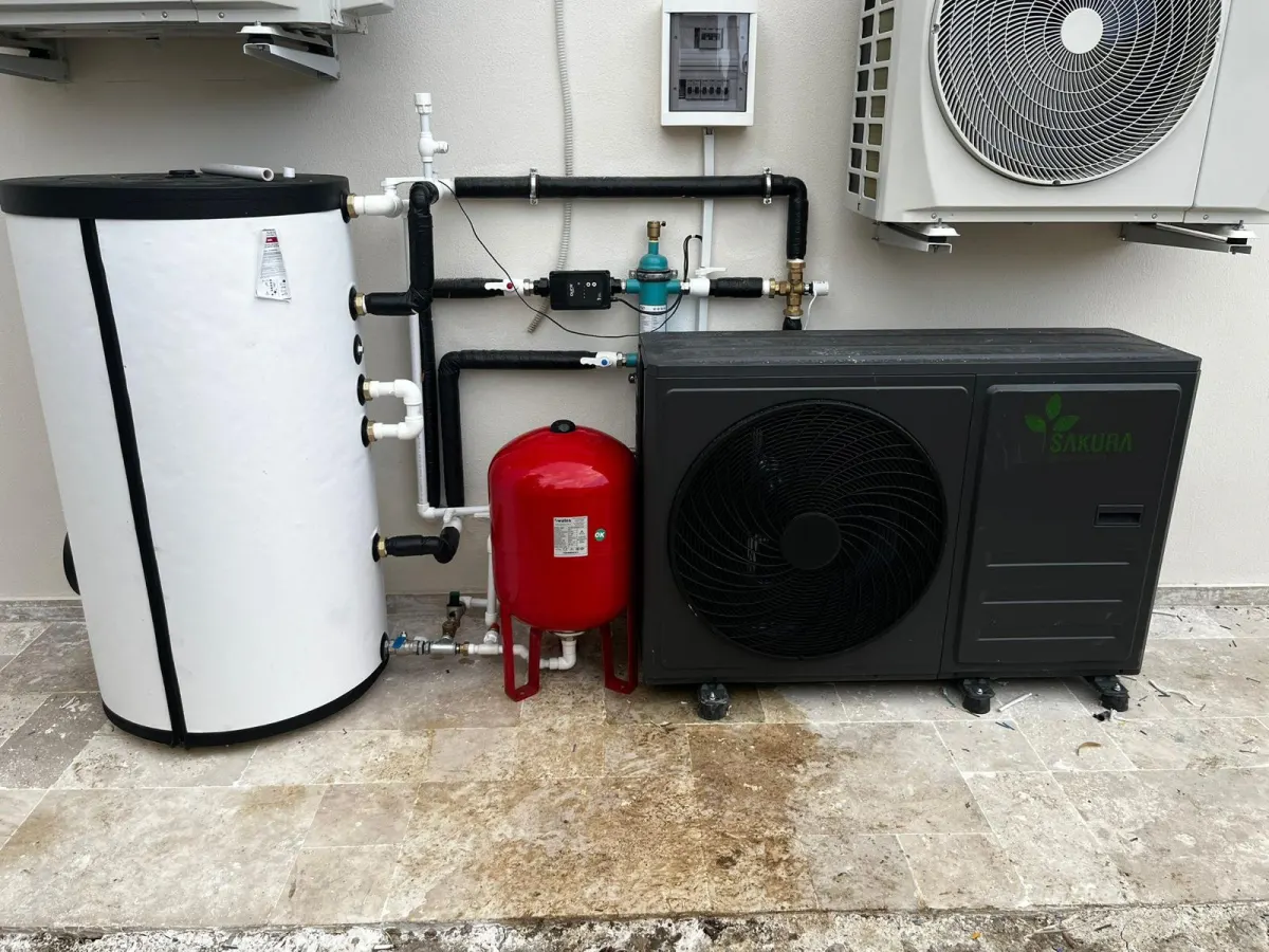 Sakura ısı pompası ve tank montajı — Antalya referans